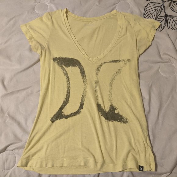 Deep V Yellow Hurley Shirt - Picture 1 of 3